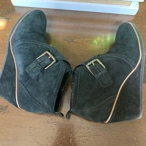 Franco Sarto Suede wedge booties/ ankle boots